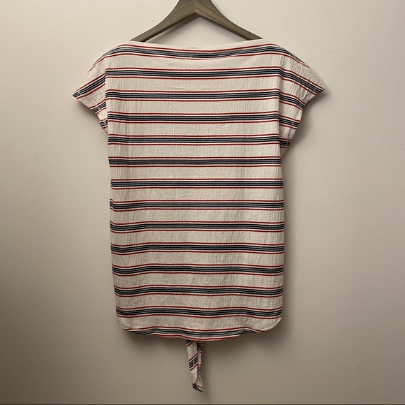 MAX STUDIO USA Stripe Tie Top S NWT Red White blue - Picture 4 of 5